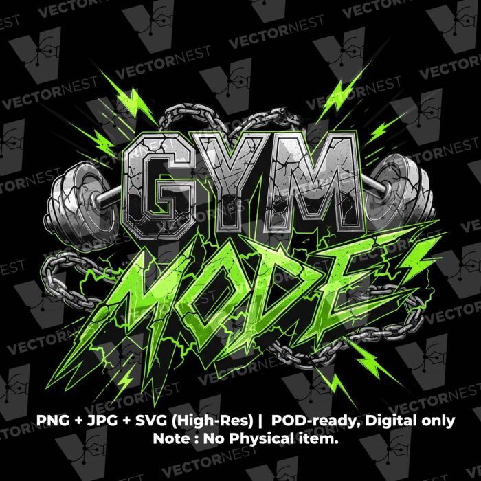 Gym Mode On”Graphic T-Shirt - Image 2