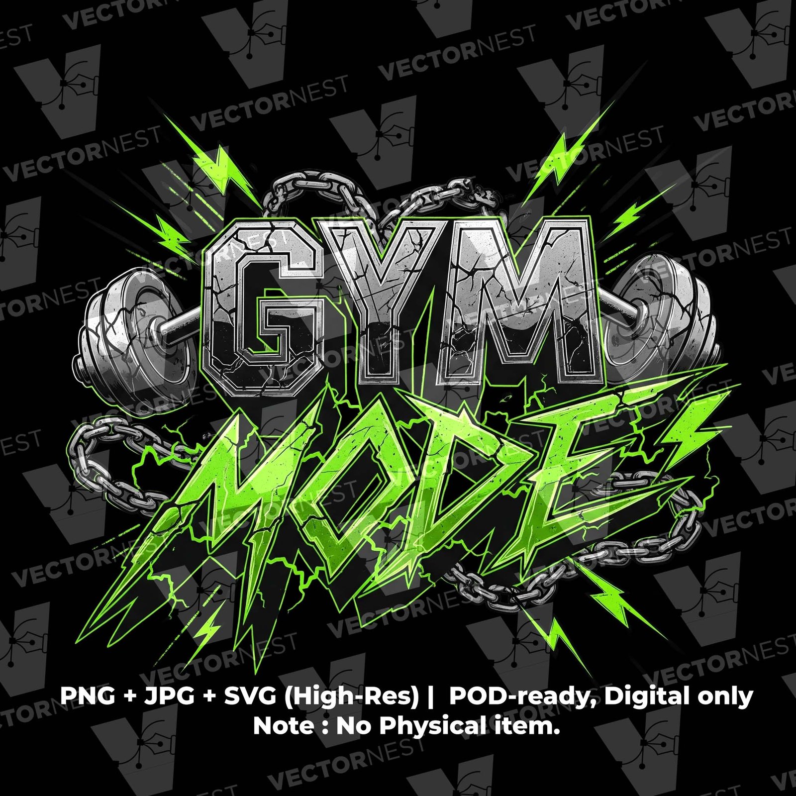 Gym mode_watermark Gym Mode On”Graphic T-Shirt - Image 2