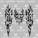 Gothic Tribal Back Graphic Tee | Digital Download T-Shirt Design - Image 2