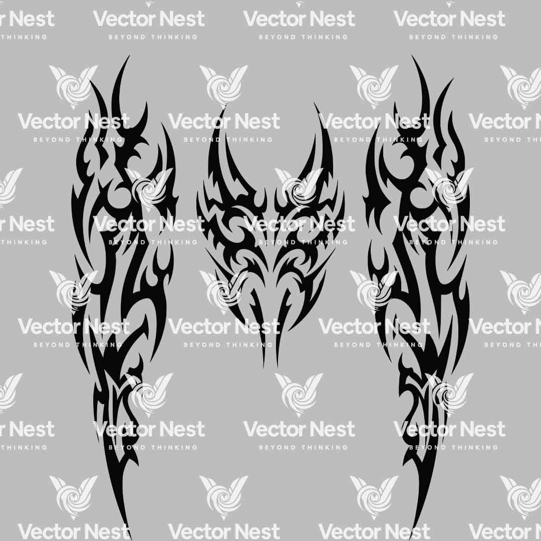 Mockup - Gothic Tribal Back Graphic Tee_1 Gothic Tribal Back Graphic Tee | Digital Download T-Shirt Design - Image 2