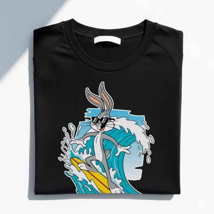 Surfing Bunny Adventure Explore T-Shirt - Image 2