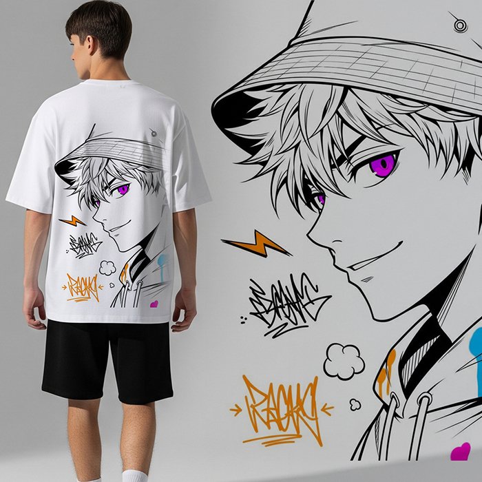 Urban Anime Boy Aesthetic1 Anime illustration | Streetwear Illustration - Image 1
