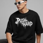 Push Hard Graphic Gym Tee – Bold Streetwear for Fitness & Powerlifting
