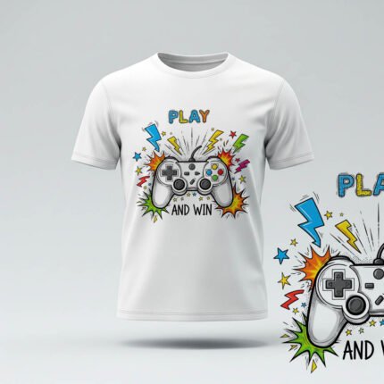 Gaming T-Shirt Design – Play & Win Digital Download